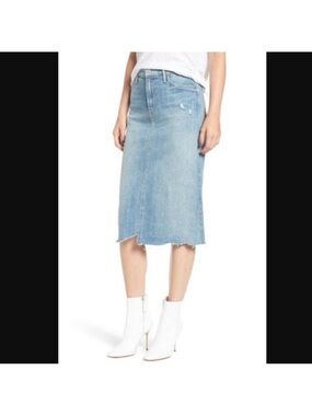 MOTHER Light Blue Denim Midi